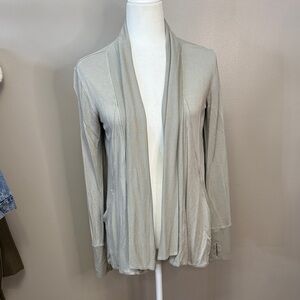 Athleta Light Gray Open-Front Cardigan
